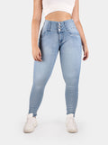 Jean Skinny, pretina ancha, tiro alto, Ref 5184