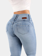 Jean Skinny, pretina ancha, tiro alto, Ref 5184