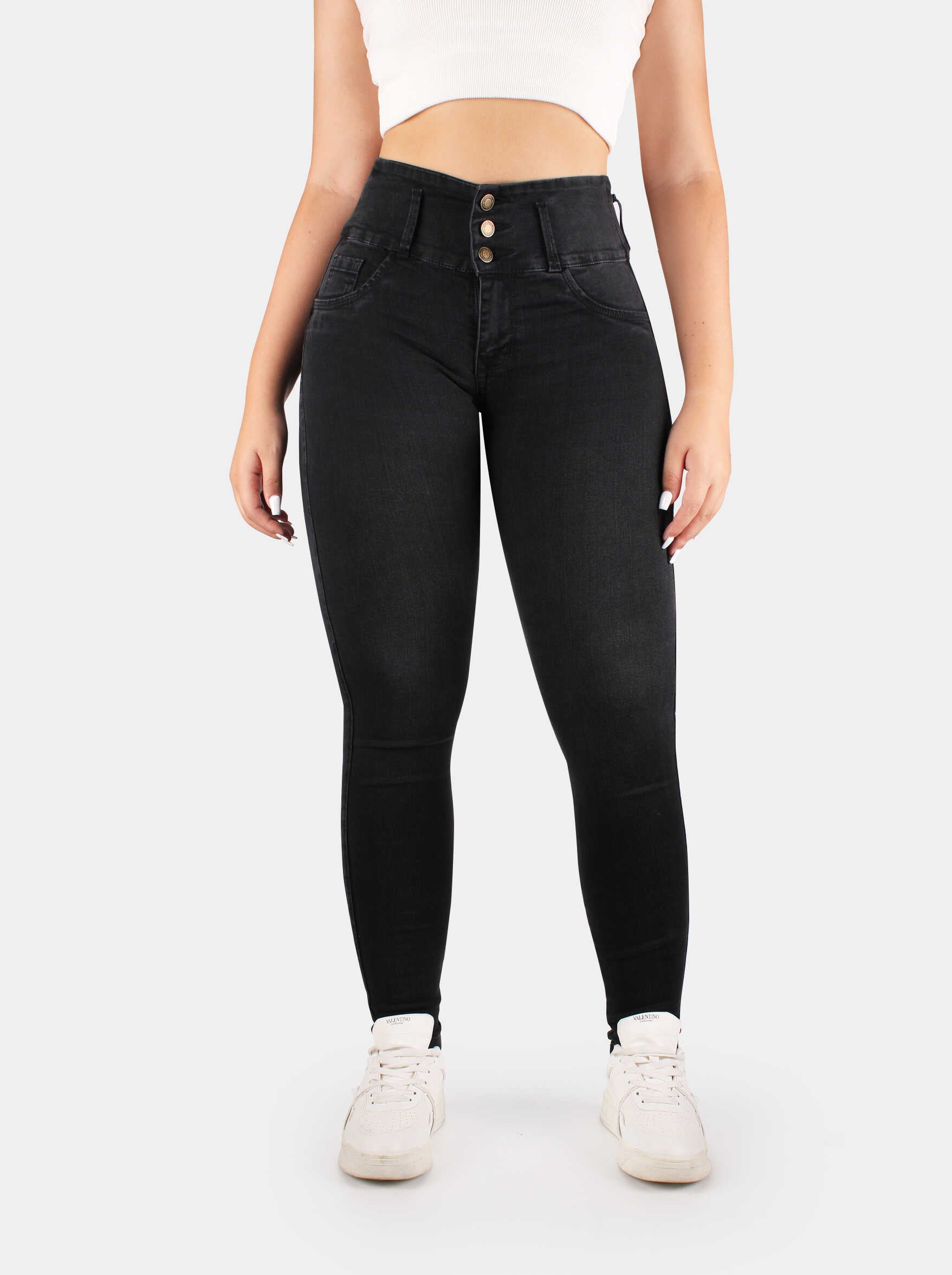 Jean Skinny, pretina ancha, tiro alto, Ref 5193