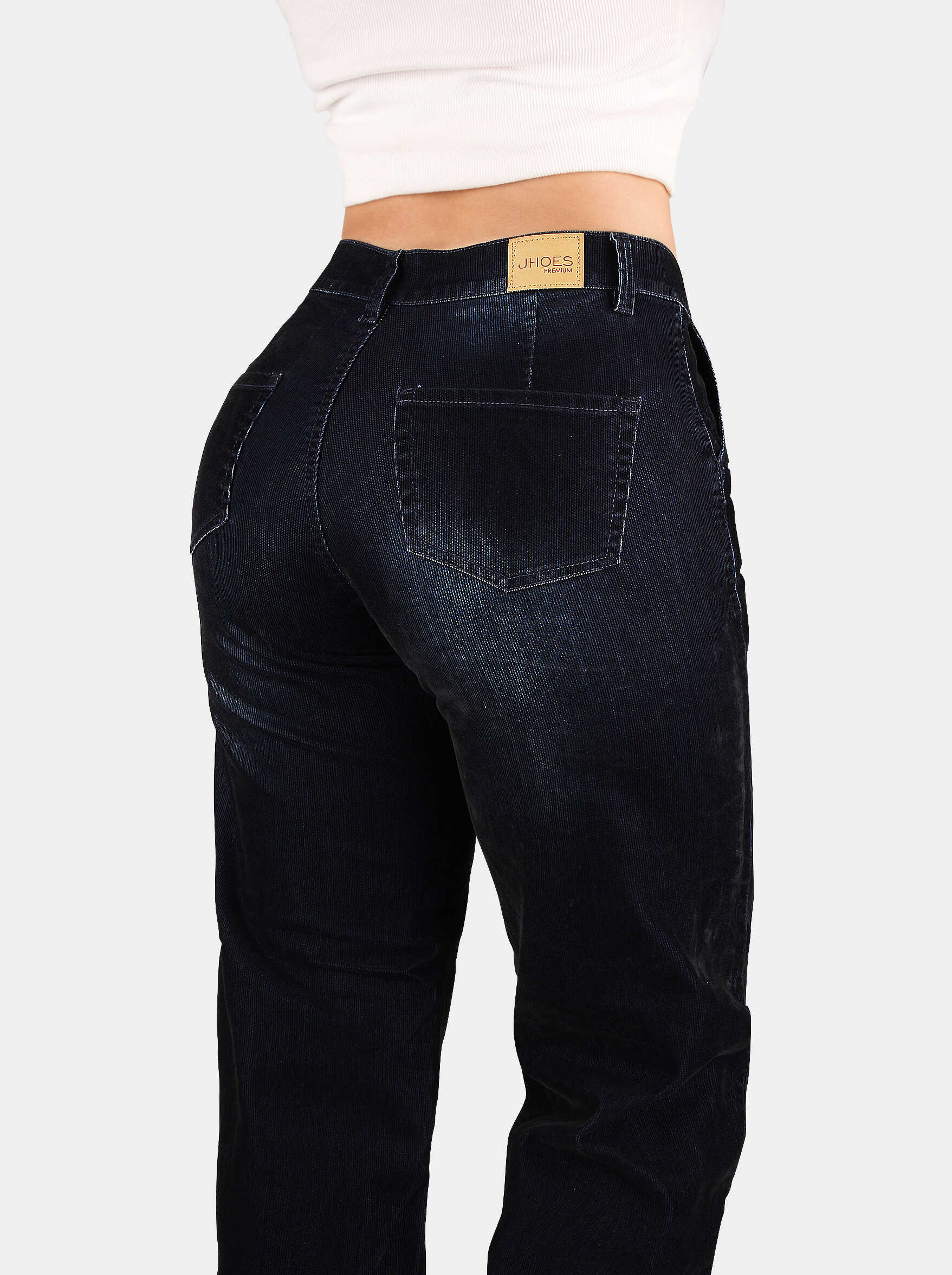 Jean Bota Recta, acabado terciopelo, Tiro alto, Ref 5236