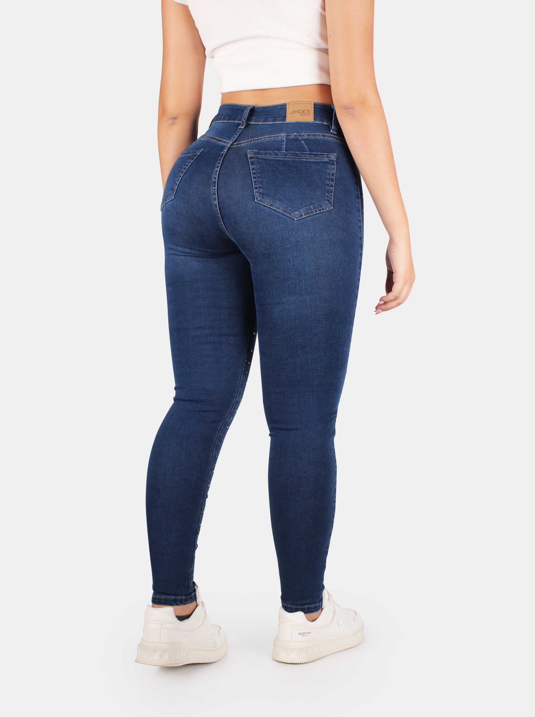 Jean Skinny, con brillos, Tiro alto, Ref PD5190