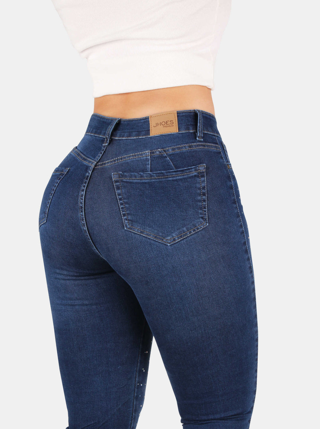 Jean Skinny, con brillos, Tiro alto, Ref PD5190
