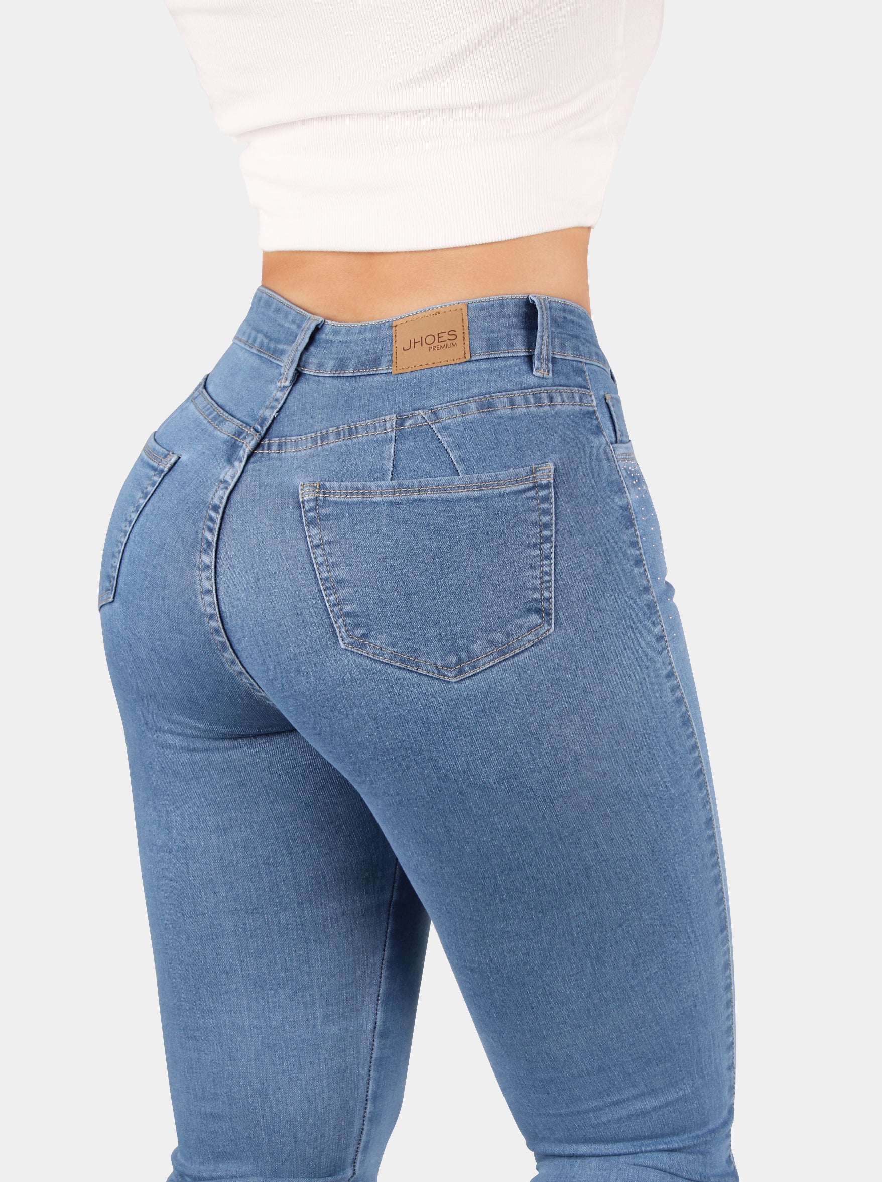 Jean Skinny, con brillos, tiro alto, Ref PD5052