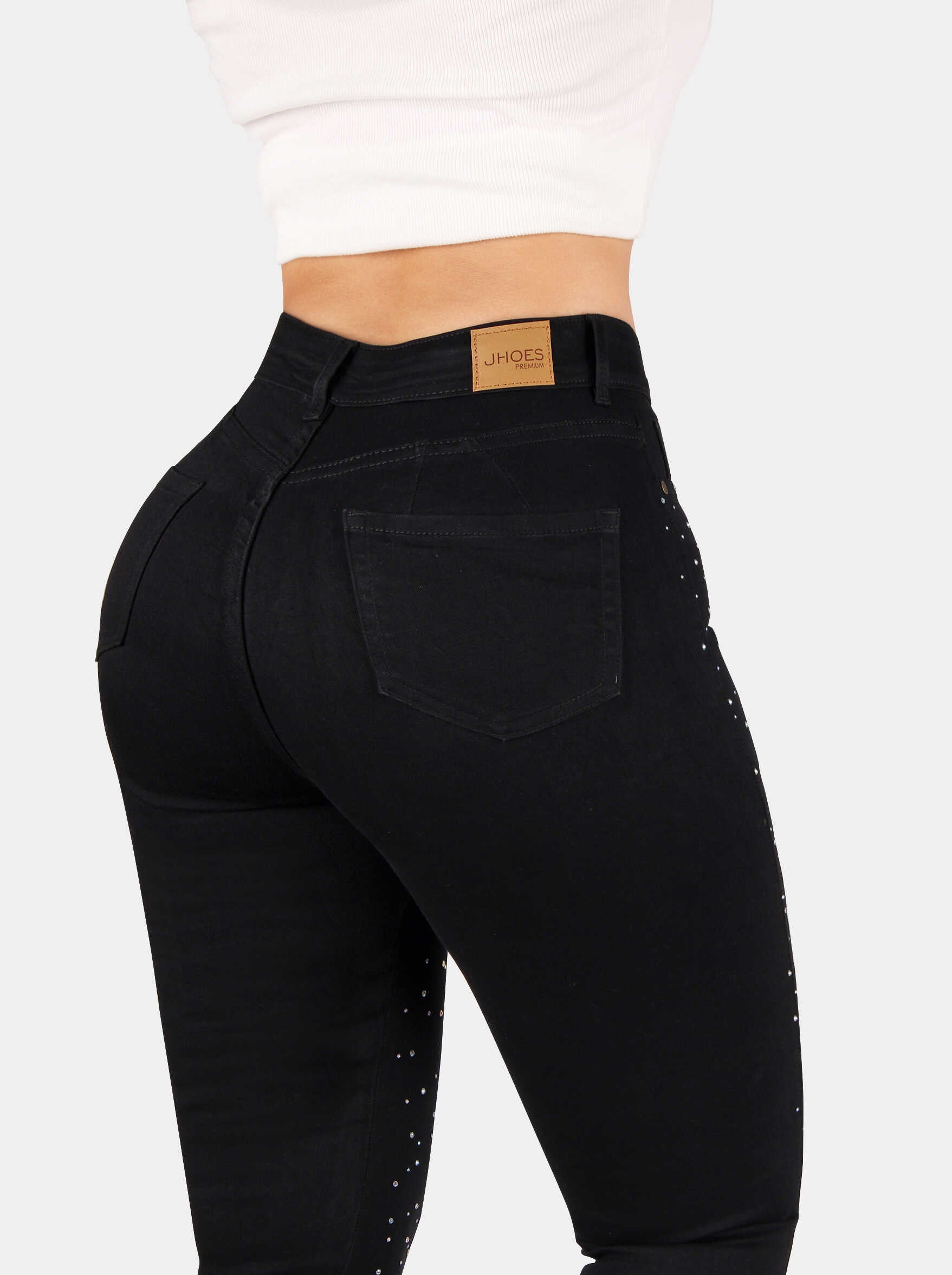 Jean Skinny, con brillos, tiro alto, Ref PD5138