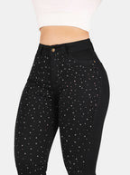 Jean Skinny, con brillos, tiro alto, Ref PD5138